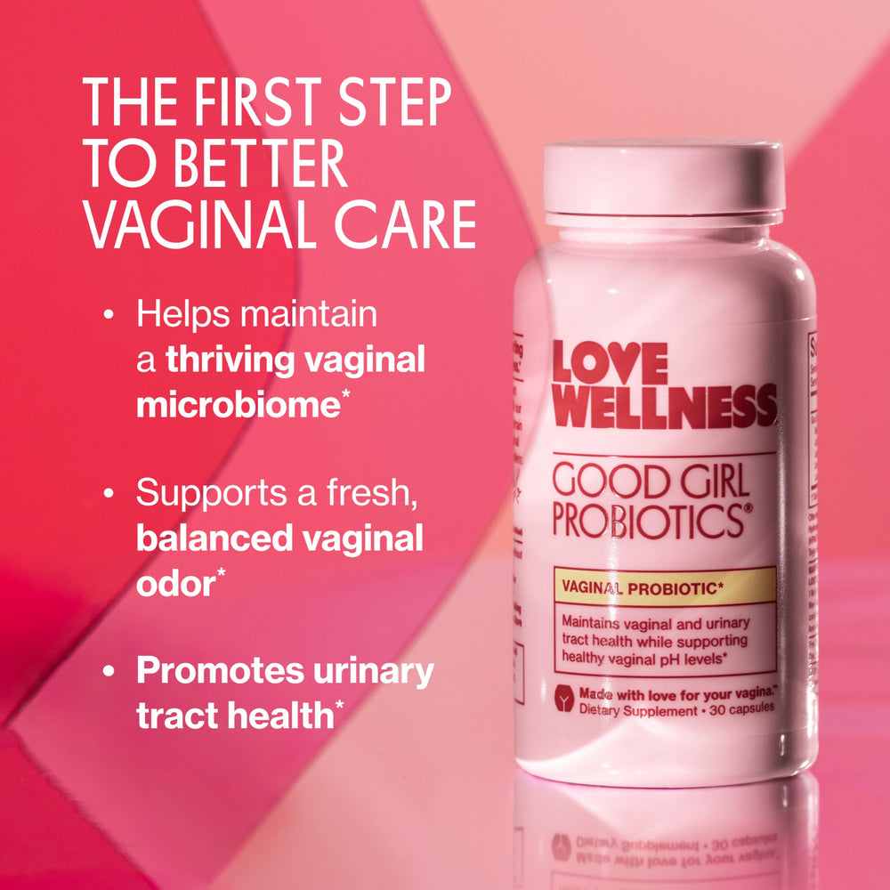 Love Wellness primer plano de la cápsula para mostrar tamaño y textura fácil de tragar