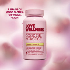 Love Wellness frasco abierto con cápsulas para visual de cantidad