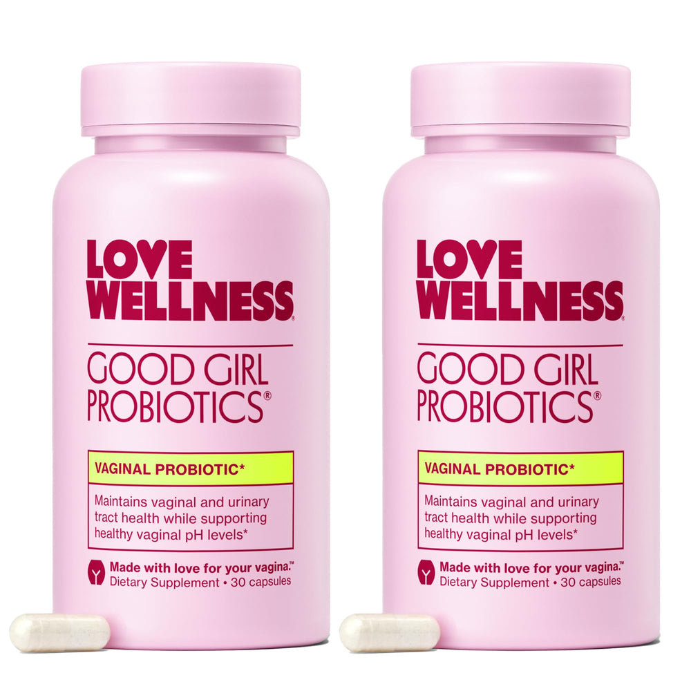 Love Wellness frente del envase mostrando la marca y beneficio de equilibrio íntimo