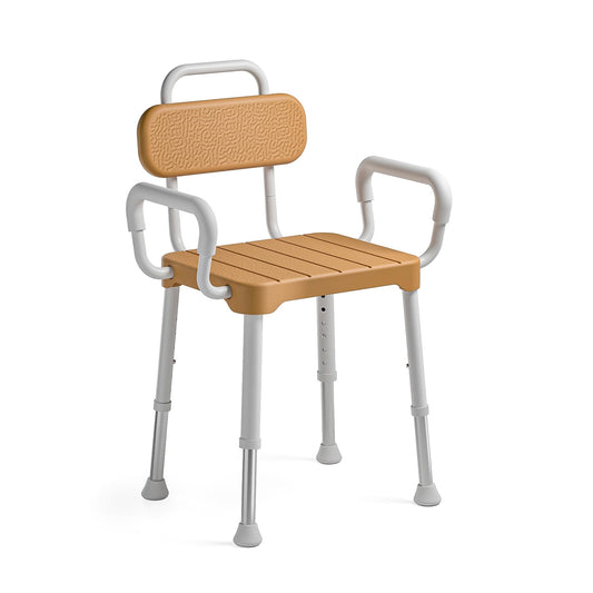 Loyoda vista frontal de la silla de ducha, asiento estable y seguro
