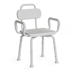 Loyoda silla de ducha frontal mostrando estabilidad y accesibilidad