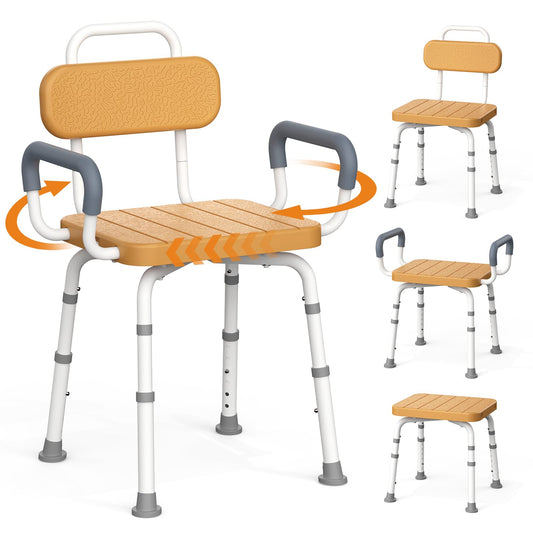 Loyoda silla de ducha frontal mostrando diseño compacto y estabilidad