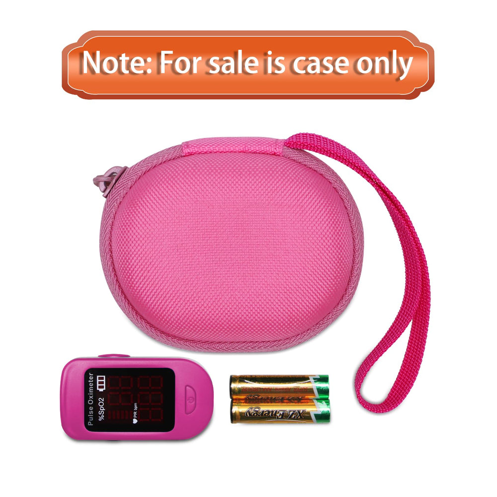 LTGEM funda rosa comparada en tamaño con una mano para escala