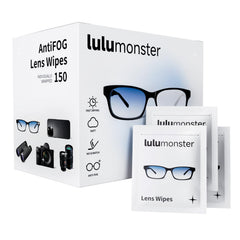 LULUMONSTER paquete frontal mostrando 150 toallitas, limpieza práctica