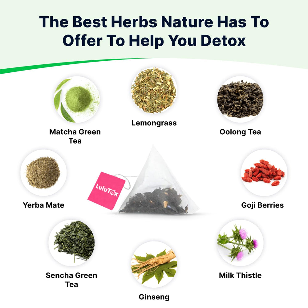 LULUTOX Detox Tea roots with ginger and ginseng for energizing notes