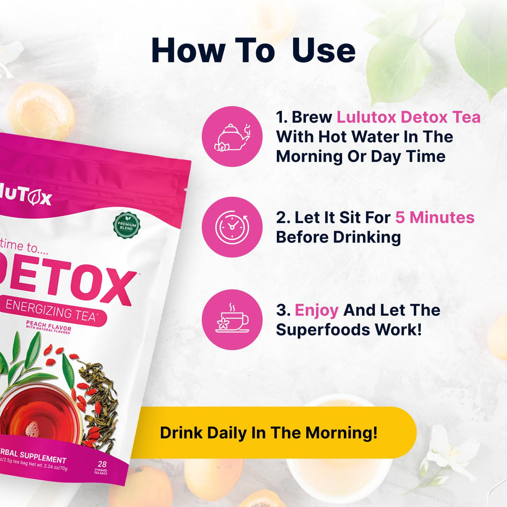 LULUTOX detox tea ingredients featuring dandelion for natural digestion support