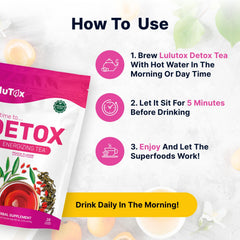 LULUTOX detox tea ingredients featuring dandelion for natural digestion support