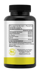 Luma Nutrition envase con hojas naturales sugiriendo origen vegetal de ashwagandha