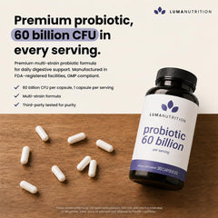 Luma Nutrition persona abriendo frasco y tomando cápsula para apoyo digestivo