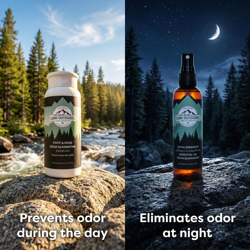 Lumi Outdoors spray detalle del botón, aplicación fácil y precisa