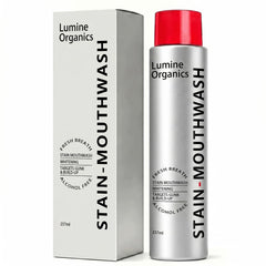 Lumine Organics frontal del envase mostrando presentación compacta y uso fácil