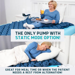 Lunderg pad inflado instalado en una cama queen para descanso estable