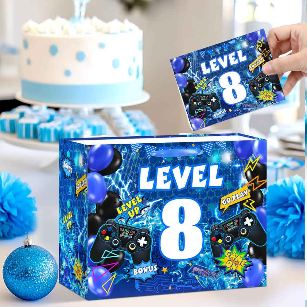 LUUFILx tarjeta gamer 8 con espacio para dedicatoria y aspecto festivo