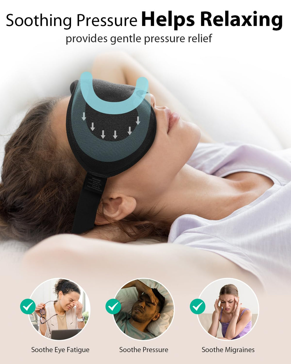 MABAO antifaz 3D contorneado evita presión ocular para descansar