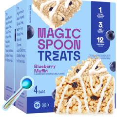 Magic Spoon paquete frontal mostrando 8 barras y beneficios nutricionales