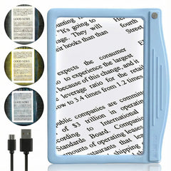 MagniPros vista frontal del producto mostrando área de lectura amplia y ventaja de cobertura