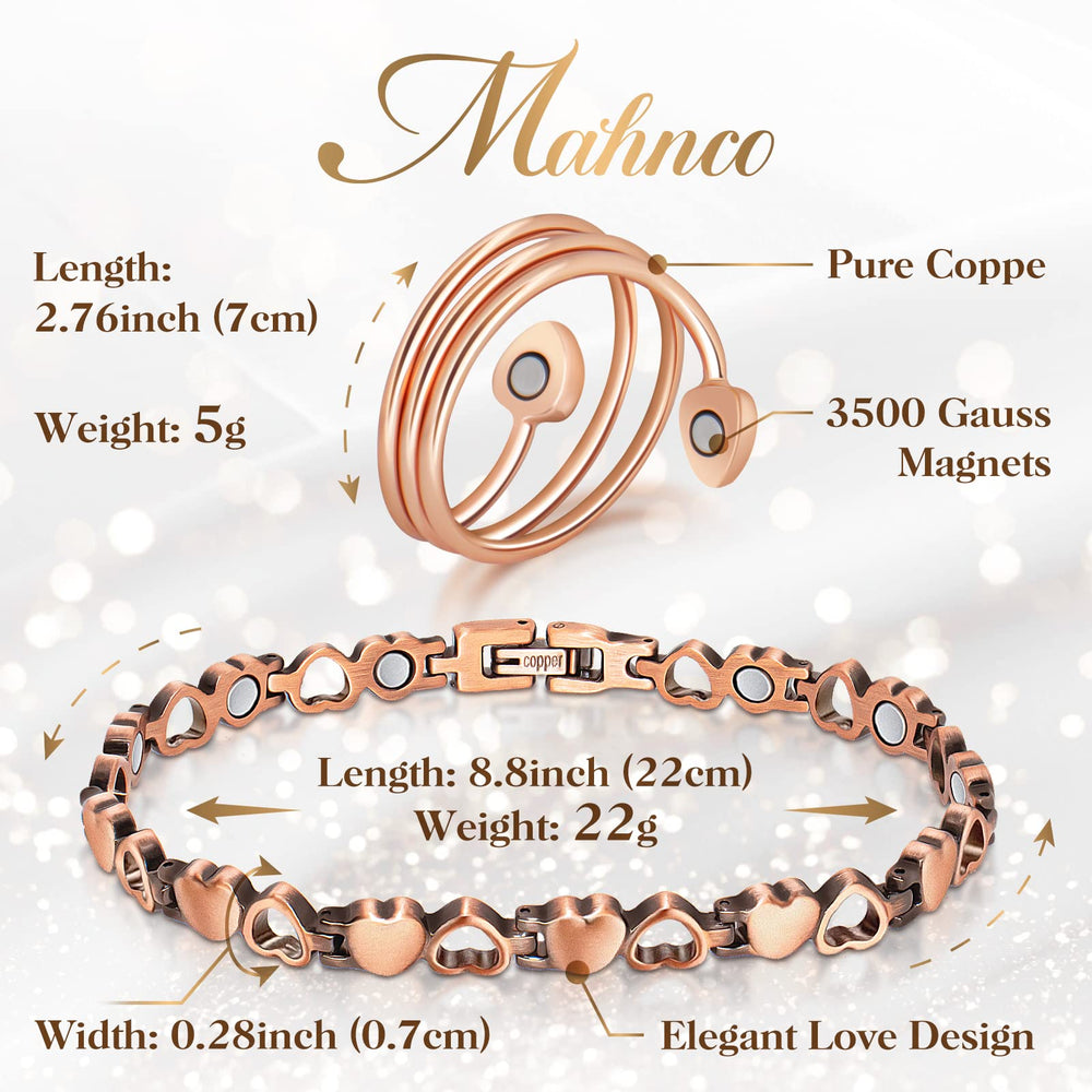 Mahnco anillo y brazalete ajustados en muñeca para uso diario