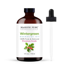 Majestic Pure gaultheria en botella ámbar con cuentagotas para difusor.