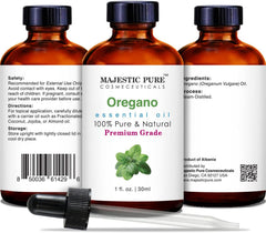 Majestic Pure botella junto a regla para comparar tamaño y capacidad