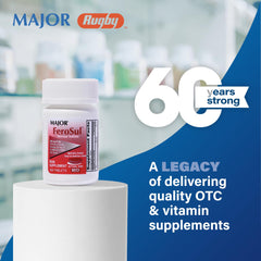 Major Ferosul tableta roja cercana, hierro elemental para apoyo diario.