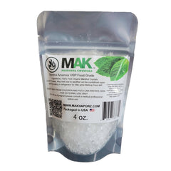 MAK bolsa frontal resellable mostrando 4 oz y etiqueta clara, conservación prolongada