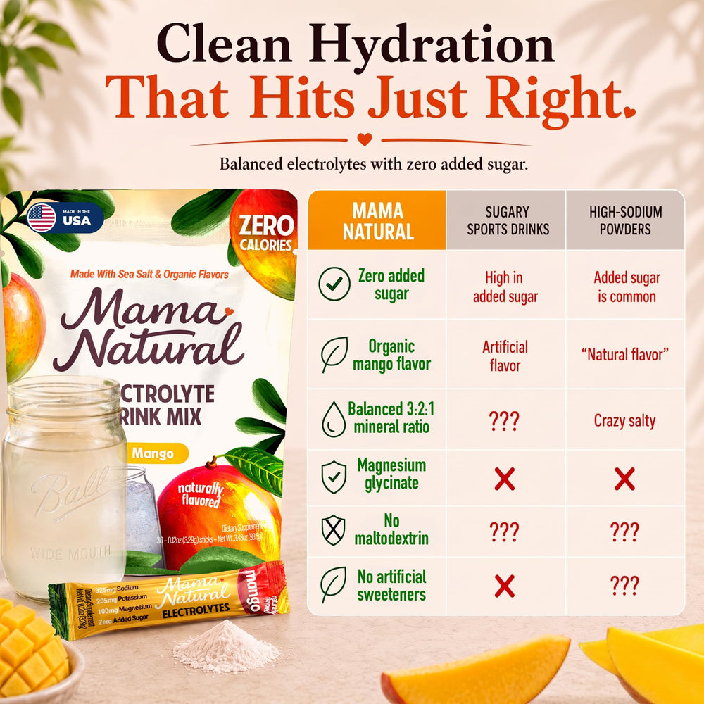 Mama Natural sobre en mano para comparar tamaño y uso práctico