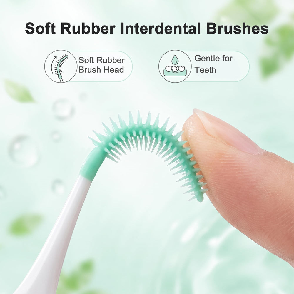 maoerdental cepillo en uso limpiando entre dientes para frescura inmediata