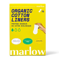 Marlow empaque frontal mostrando 72 unidades y beneficios ecológicos