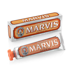 Marvis frente del envase mostrando diseño y elegancia, presenta acabado premium