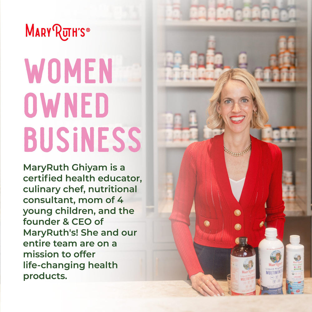 MARYRUTH'S sellos de certificación GMP y B Corp para confianza del consumidor