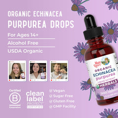 MARYRUTH'S flores y hojas de echinacea purpurea frescas, ingrediente orgánico completo