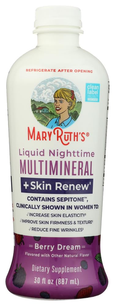 MARYRUTH'S etiqueta con lista de minerales y Sepitone para revisión clara de ingredientes