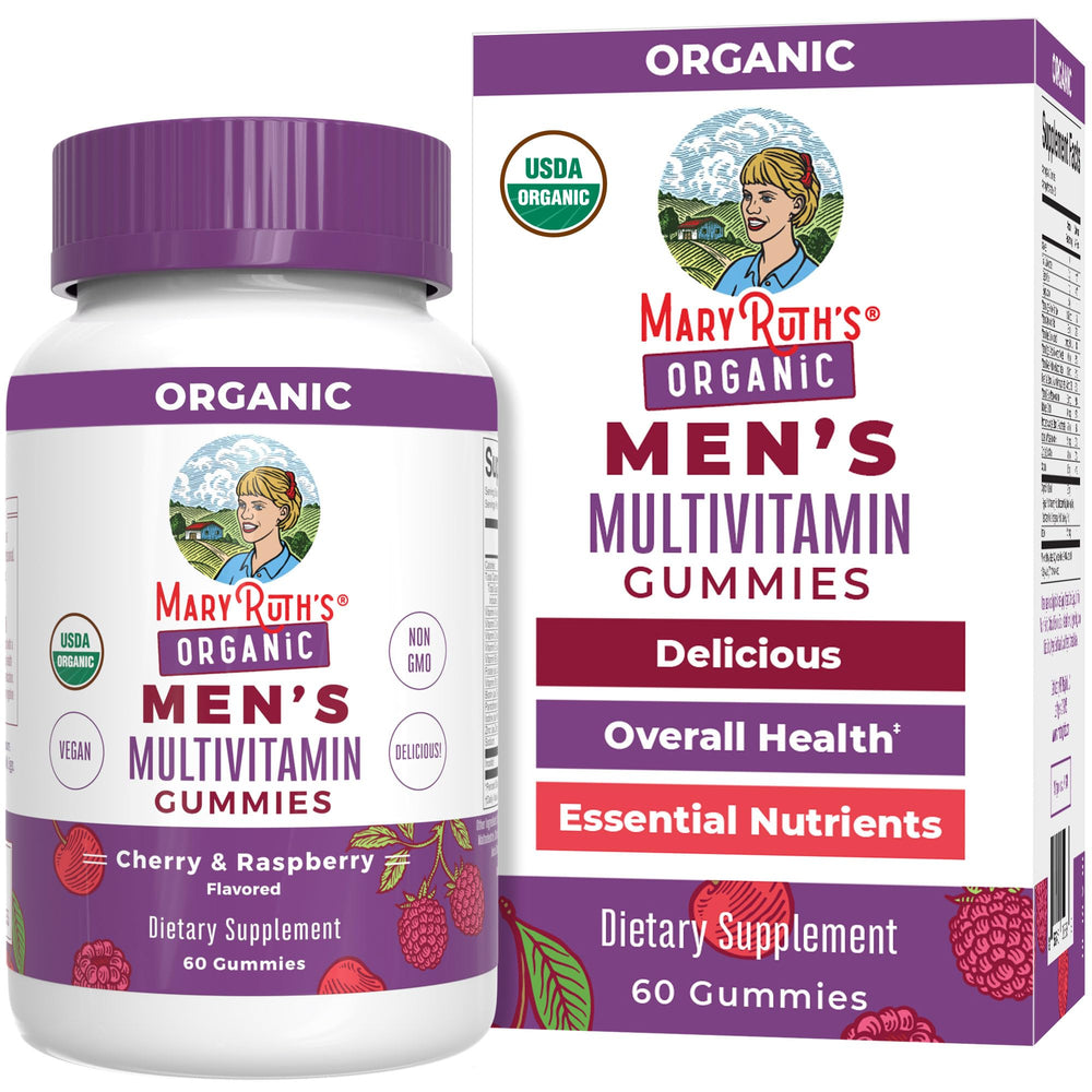 MARYRUTH'S frasco delantero de multivitaminas para hombres, presentación clara