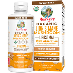 MaryRuth's frasco frontal del liposomal mostrando la etiqueta y beneficios