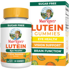 MARYRUTH'S envase frontal de Lutein Gummies, fácil identificación y uso