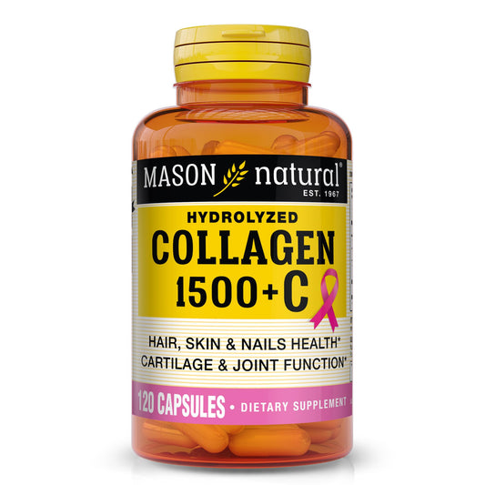 Mason Natural colágeno 1500 mg en envase, base para cabello, piel y uñas