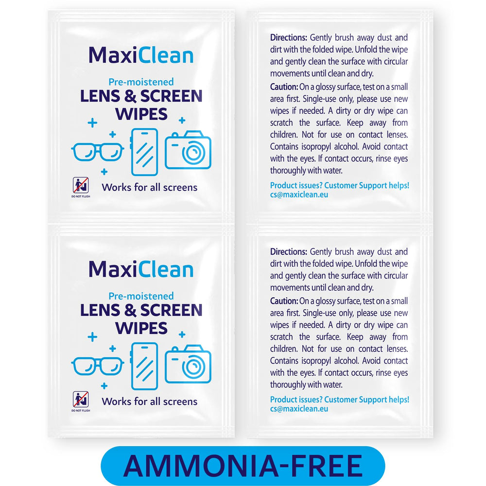 Maxi Clean toallitas en bolso y uso cotidiano para pantallas limpias