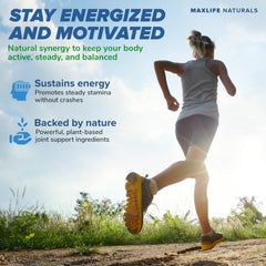 MAXLIFE NATURALS canela y extracto ilustrando ingredientes naturales