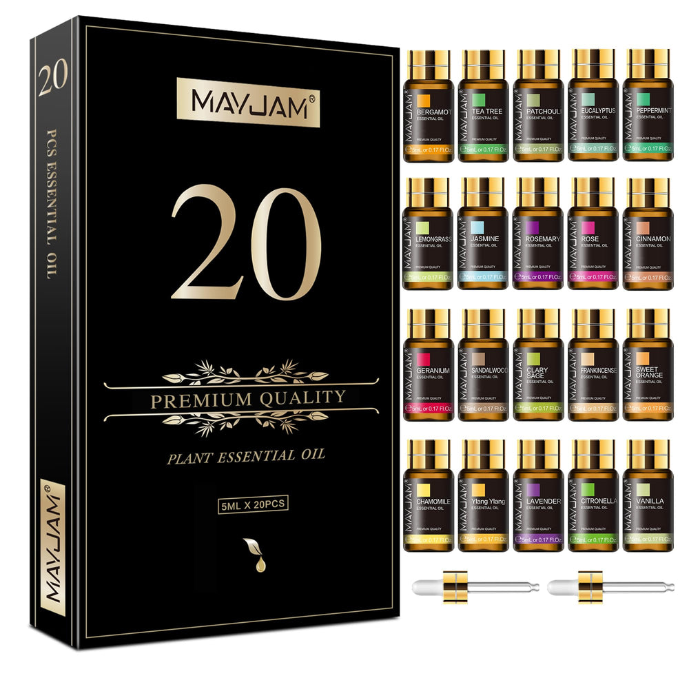 MAYJAM set 20 botellas vista frontal con caja elegante y variedad de aromas
