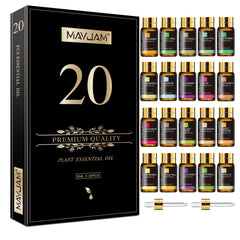 MAYJAM set 20 botellas vista frontal con caja elegante y variedad de aromas