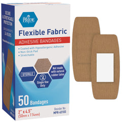 MED PRIDE empaque frontal mostrando 50 vendajes y beneficios