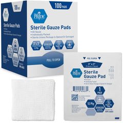 MED PRIDE empaque frontal de gasas 3x3 estériles, protección higiénica