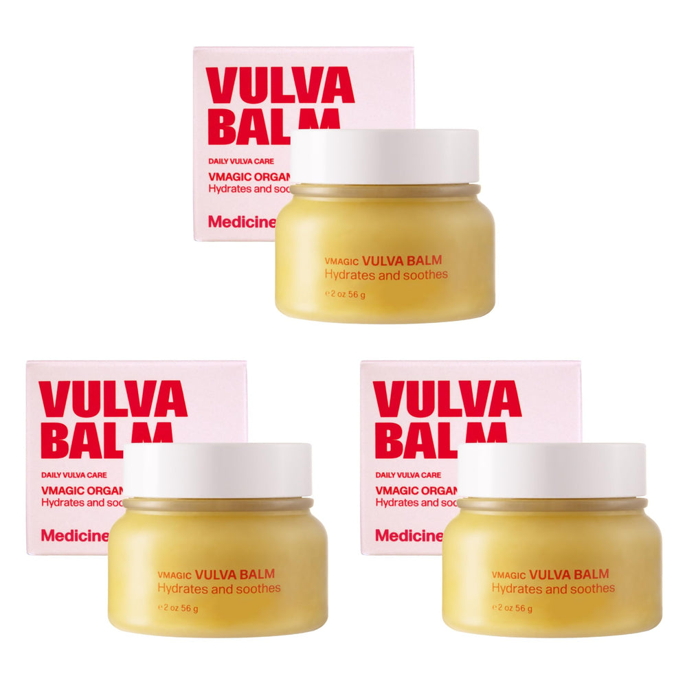 Medicine Mama's frasco VMAGIC frontal mostrando la marca y relajación íntima