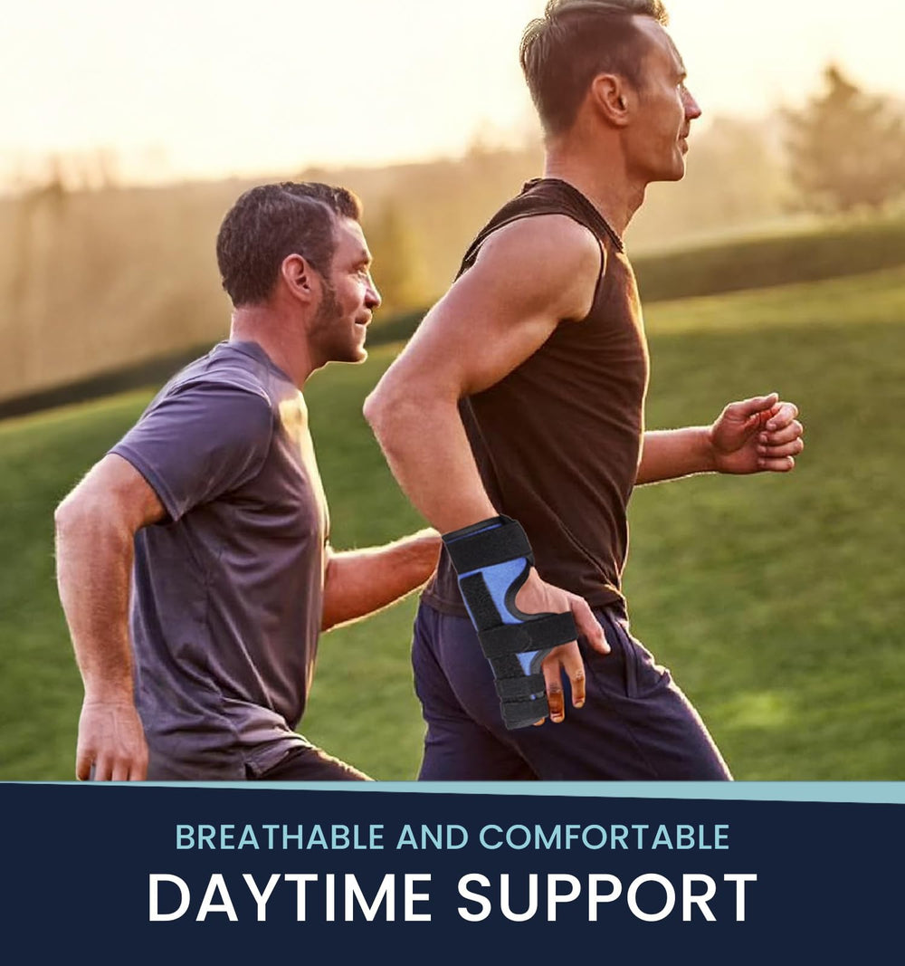 MEDILYMER férula colocada en mano izquierda demostrando uso práctico
