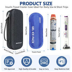 Medineed estuche en mano para mostrar tamaño compacto y práctico