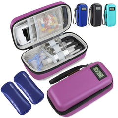 Medineed estuche frontal morado mostrando diseño compacto y protección