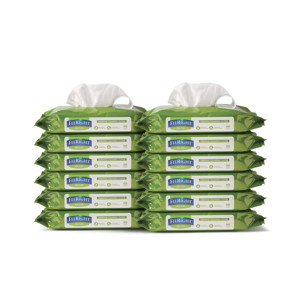 Medline FitRight tapa abierta mostrando dispensación rápida y conservación de humedad