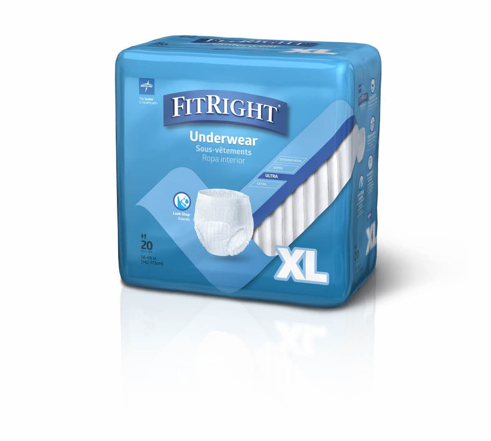 Medline FitRight Ultra modelo usando el calzón de forma discreta bajo la ropa para confianza diaria