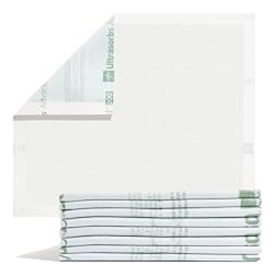 Medline protector frontal paquete mostrando cantidad y tamaño, protección confiable