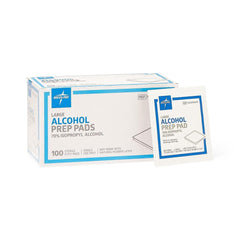 Medline paquete frontal mostrando caja y 100 toallitas, ideal para clínicas